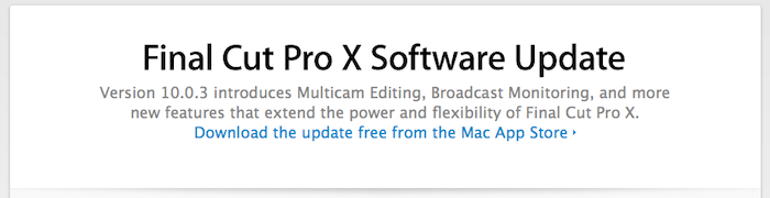 Apple Releases FCP X 10.0.3