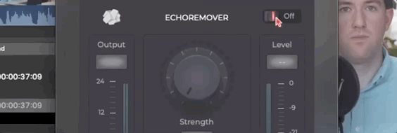 Once you click on, EchoRemover 2 lights up